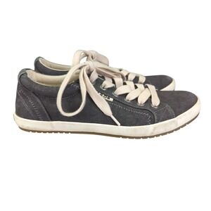 Taos Women's Star Canvas Sneakers Gray Lace‎ Up Comfort Casual Shoes Size 6.5
